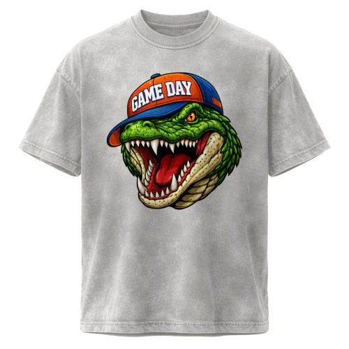 Game Day Gator Vintage Shirt | Fierce Alligator Football Fan Graphic | Retro College Sports Mascot Tee