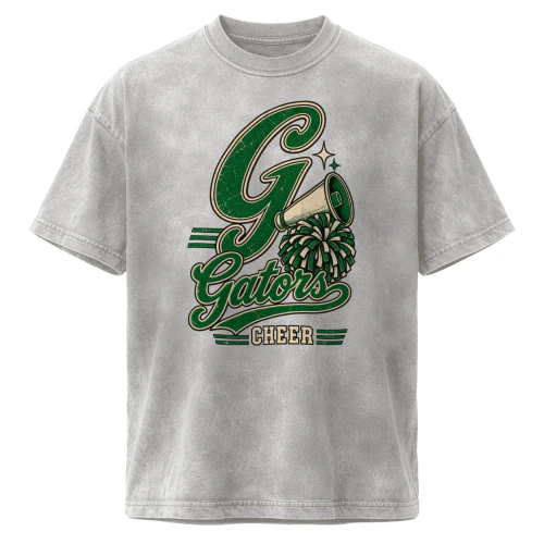 Gators Cheer Vintage Megaphone Shirt | Retro Gators Cheerleader Design | Distressed Game Day Pom Pom Graphic