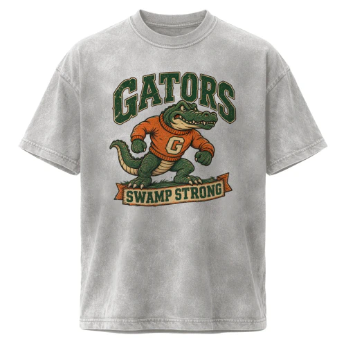 Gators Swamp Strong Vintage Alligator Sweatshirt Design | Retro College Football Fan Graphic | Southern Sports Mascot