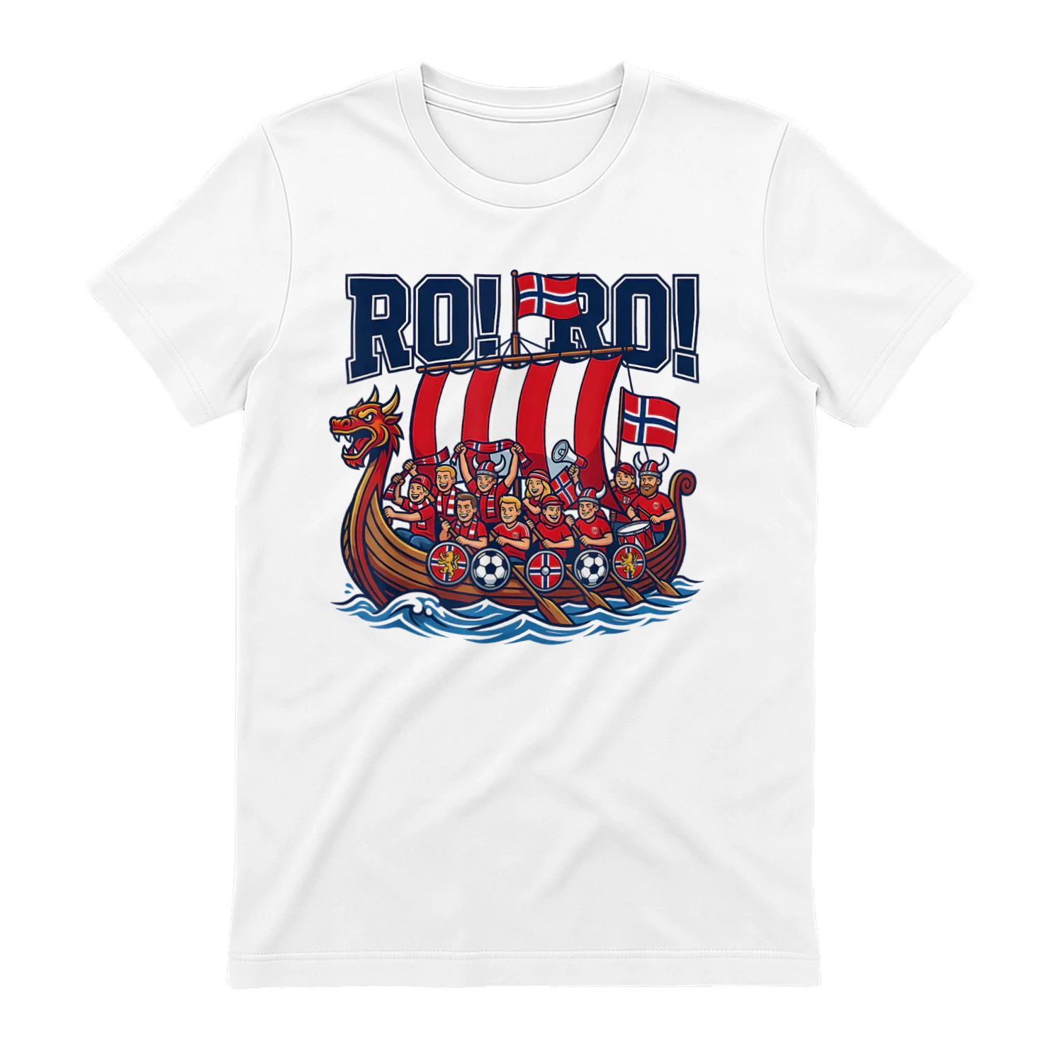 Ro Ro Norway Viking Ship Soccer Norwegian Fan Men Women Tee