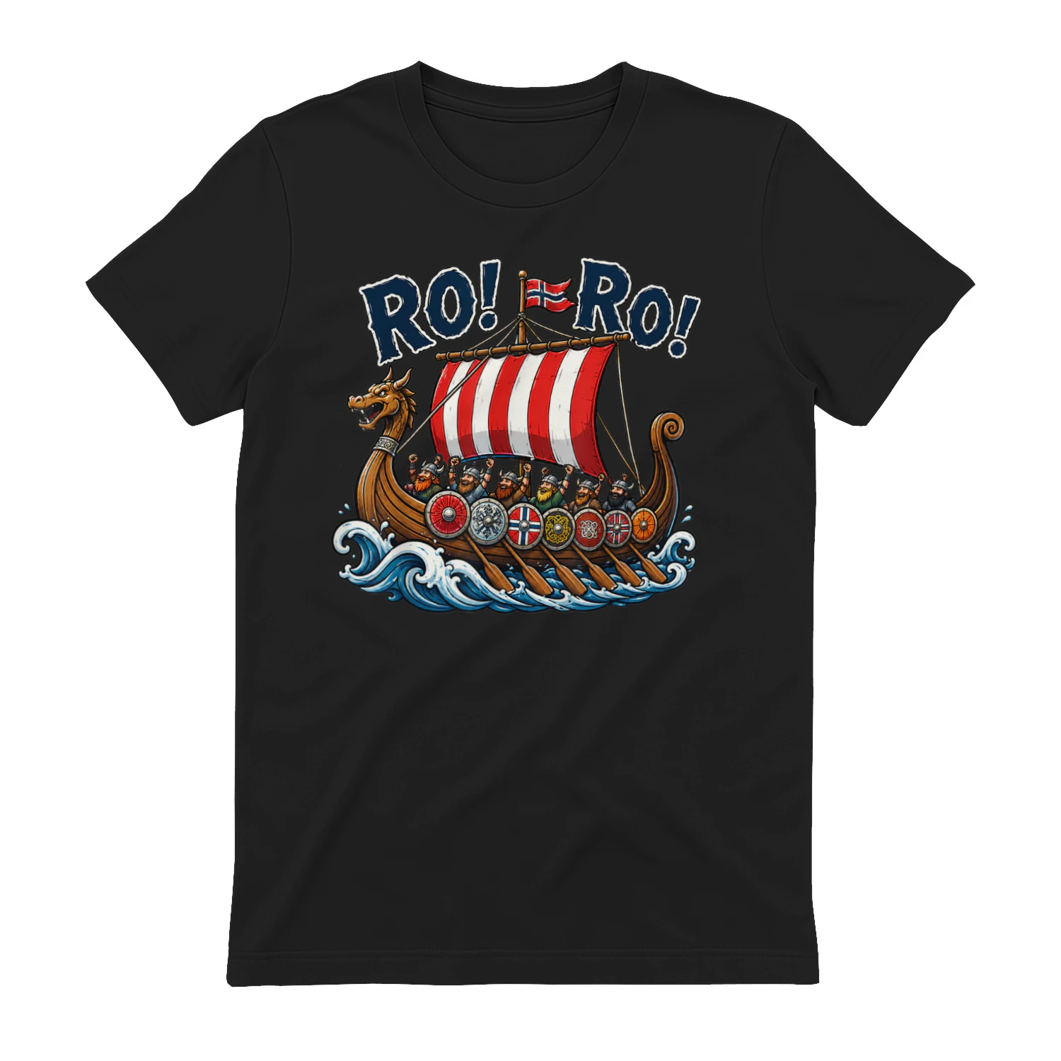 Ro Ro Norway Viking Ship Soccer Norwegian Fan Men Women T-Shirt
