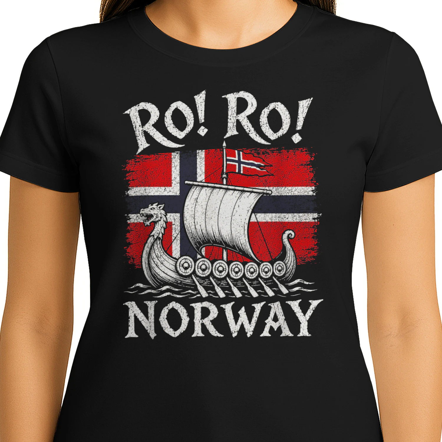 Ro Ro Norway Viking Ship Soccer Norwegian Fan Men Women T-Shirt