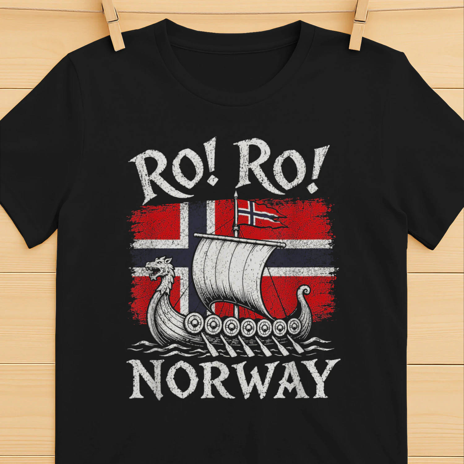 Ro Ro Norway Viking Ship Soccer Norwegian Fan Men Women T-Shirt