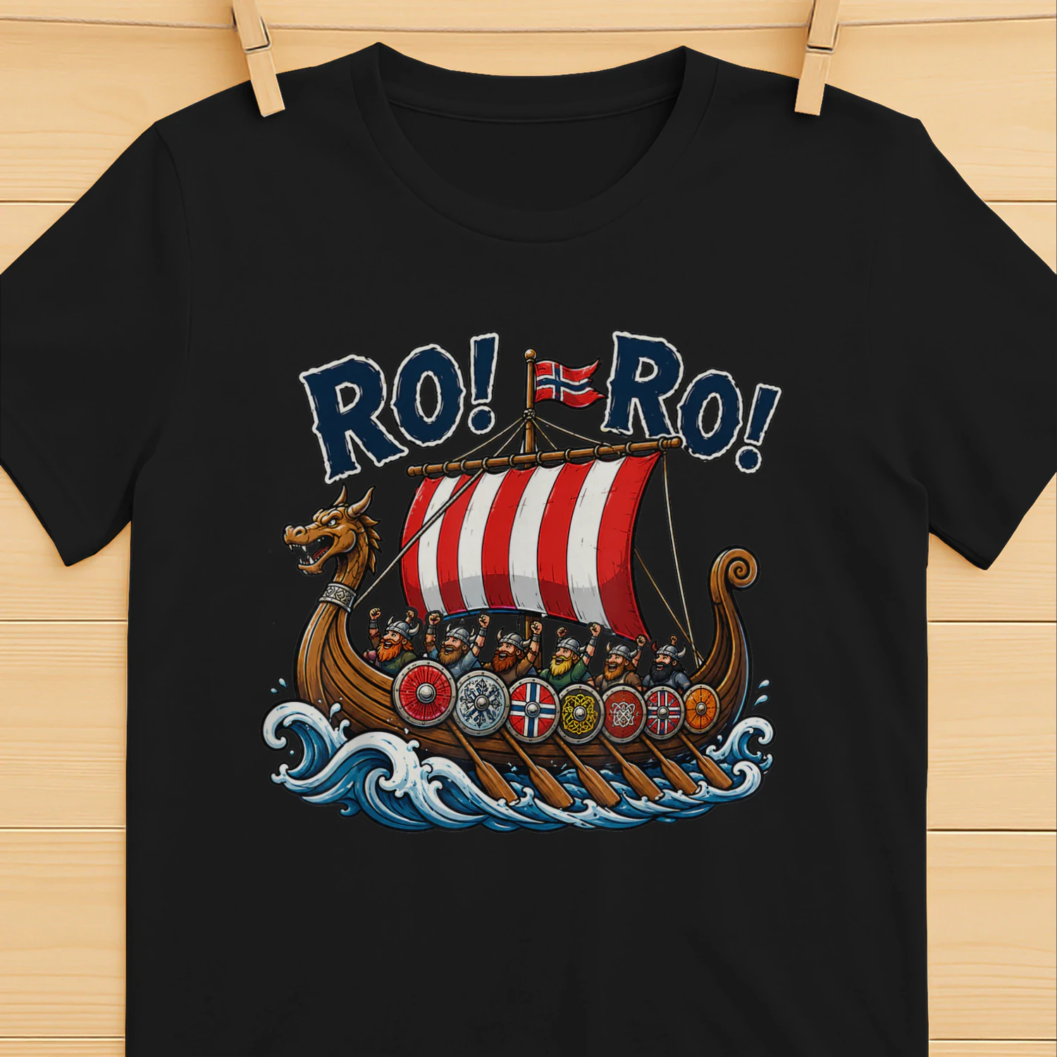 Ro Ro Norway Viking Ship Soccer Norwegian Fan Men Women T-Shirt