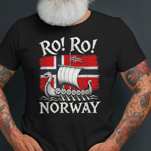 Ro Ro Norway Viking Ship Soccer Norwegian Fan Men Women T-Shirt