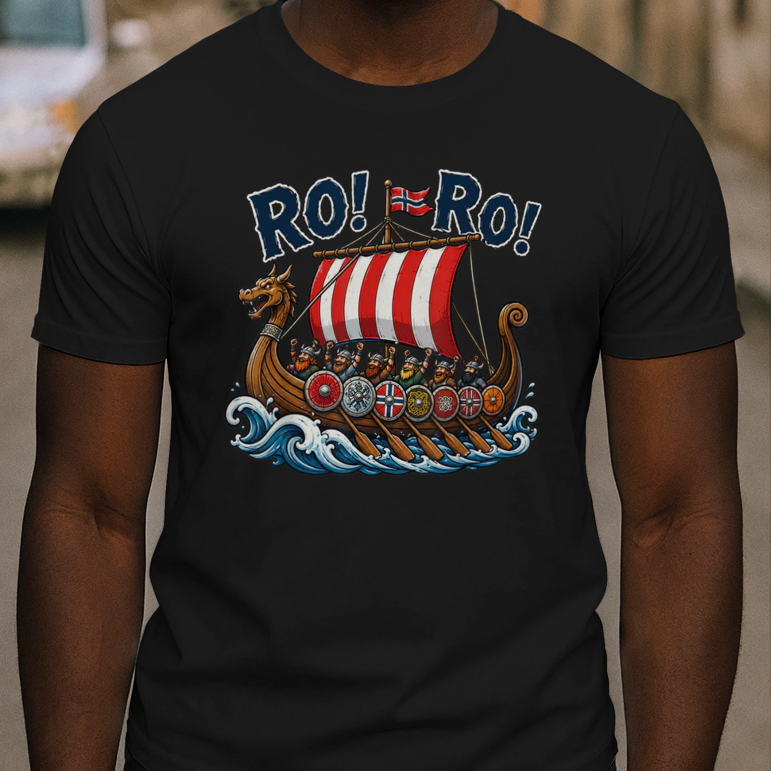 Ro Ro Norway Viking Ship Soccer Norwegian Fan Men Women T-Shirt