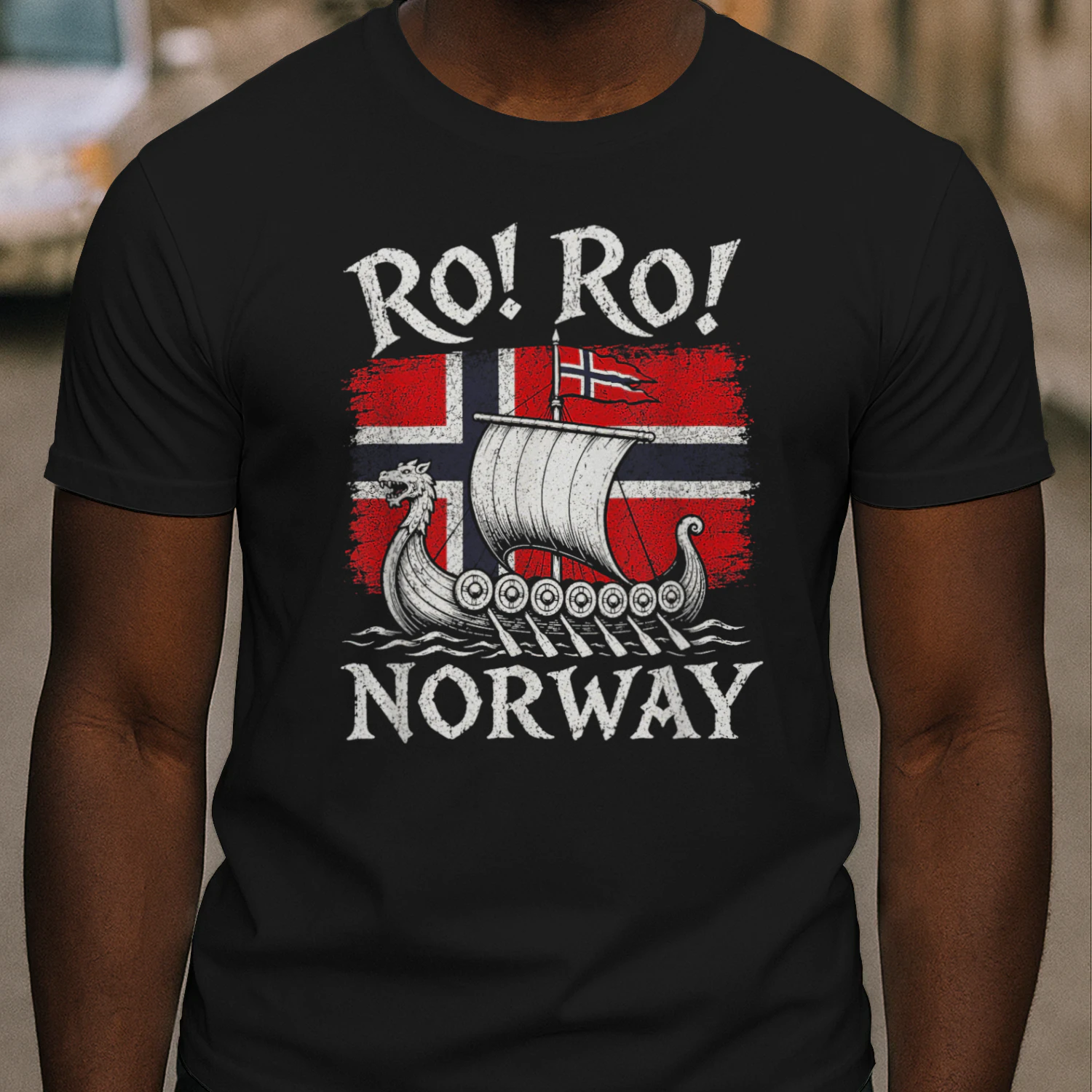 Ro Ro Norway Viking Ship Soccer Norwegian Fan Men Women T-Shirt