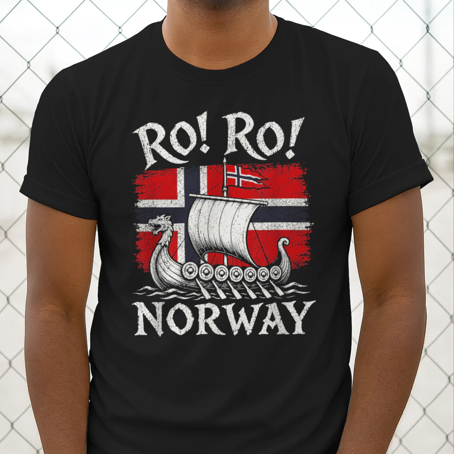 Ro Ro Norway Viking Ship Soccer Norwegian Fan Men Women T-Shirt