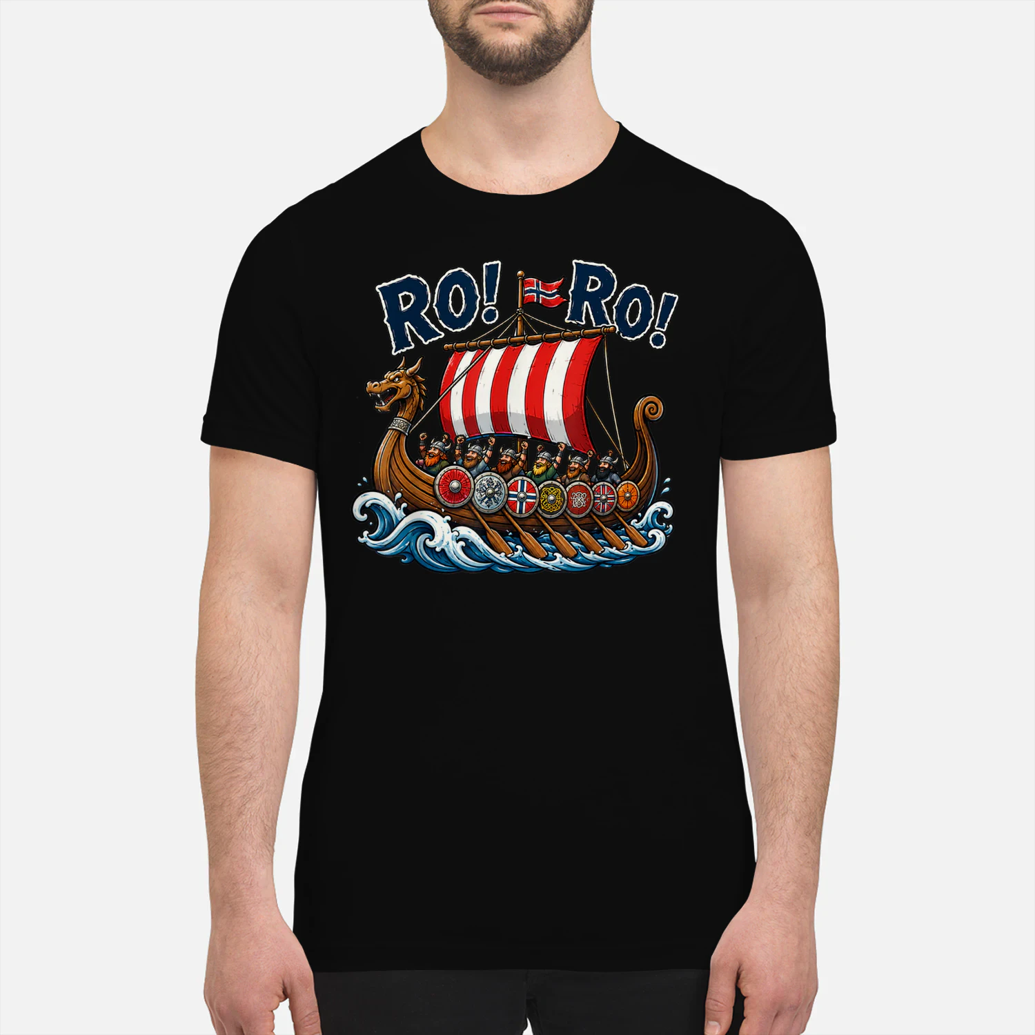 Ro Ro Norway Viking Ship Soccer Norwegian Fan Men Women T-Shirt