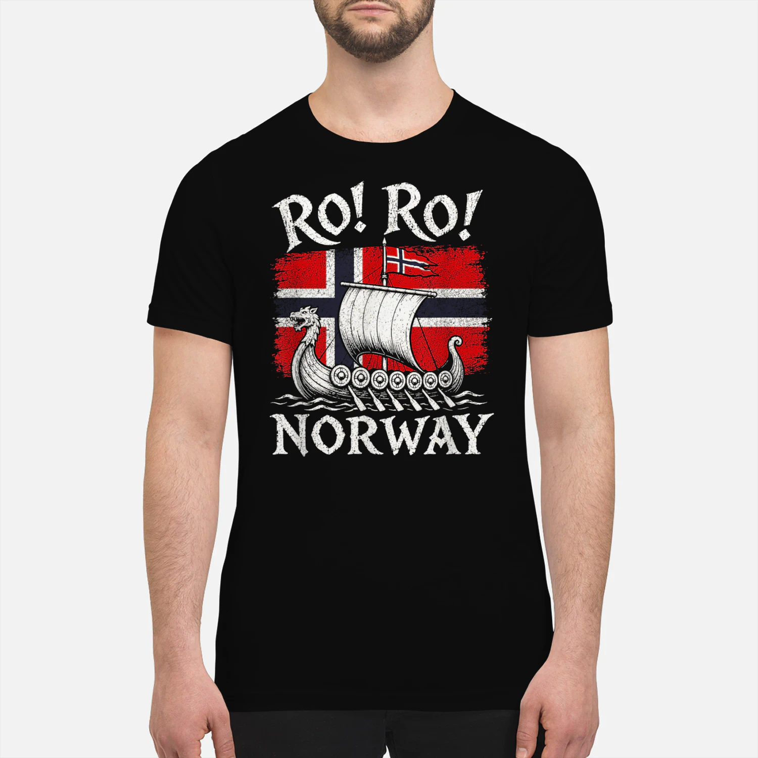 Ro Ro Norway Viking Ship Soccer Norwegian Fan Men Women T-Shirt