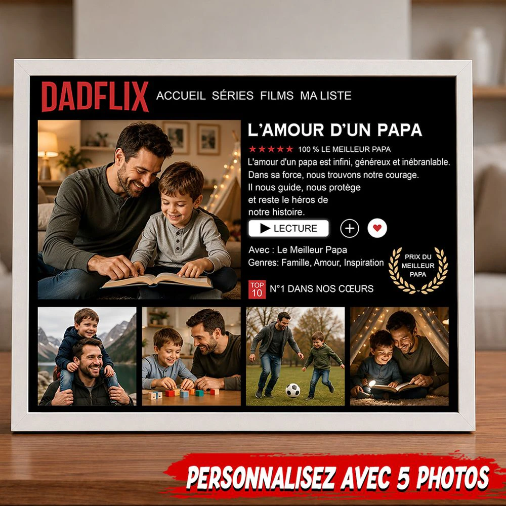 Cadeau personnalisé pour papa avec 5 photos