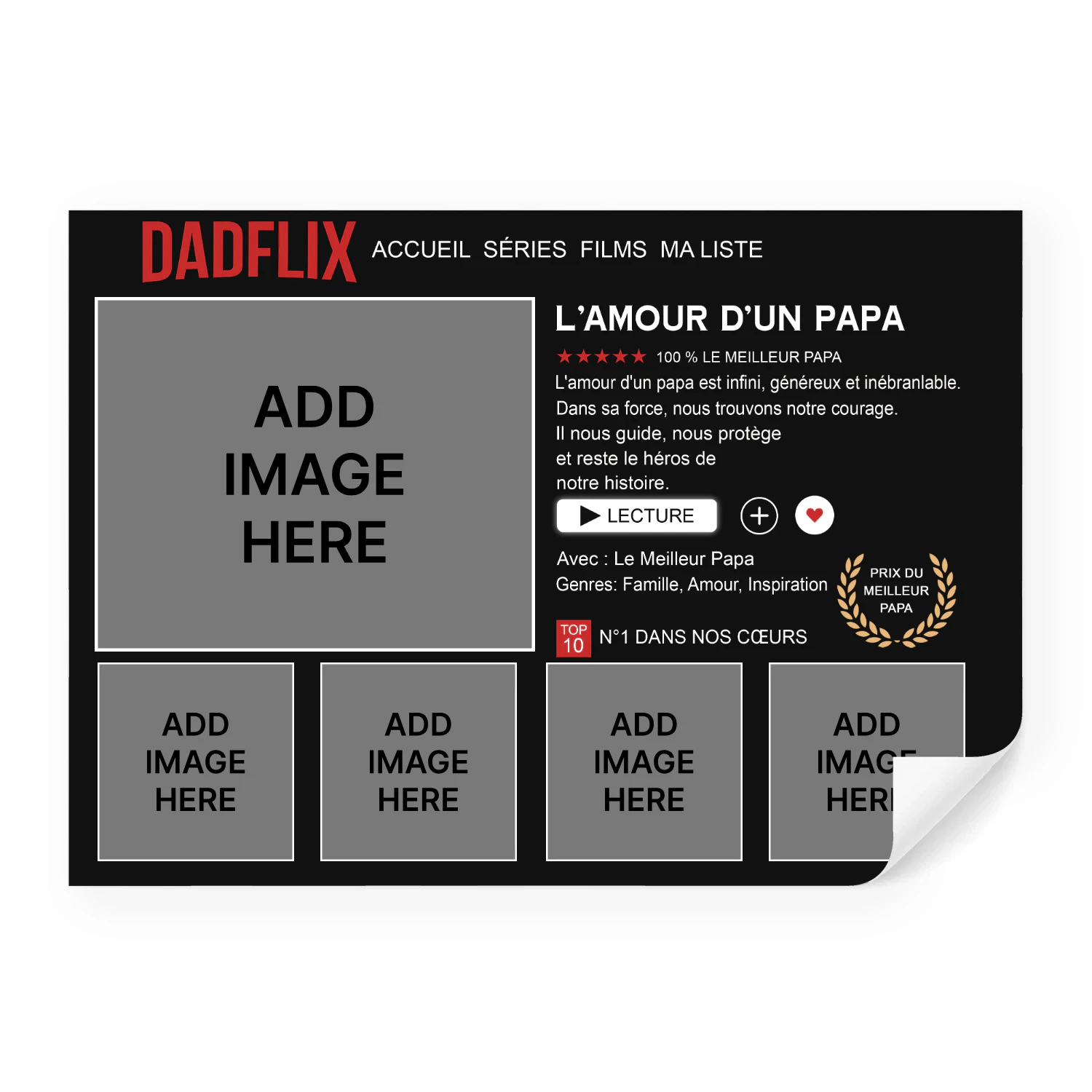 Cadeau personnalisé pour papa avec 5 photos