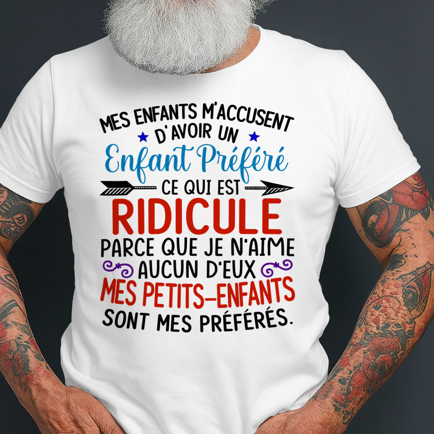 FR - MES ENFANTS M’ACCUSENT  D’AVOIR UN ENFANT PRÉFÉRÉ,  CE QUI EST RIDICULE,  PARCE QUE JE N’AIME AUCUN D’EUX.  MES PETITS-ENFANTS  SONT MES PRÉFÉRÉS.