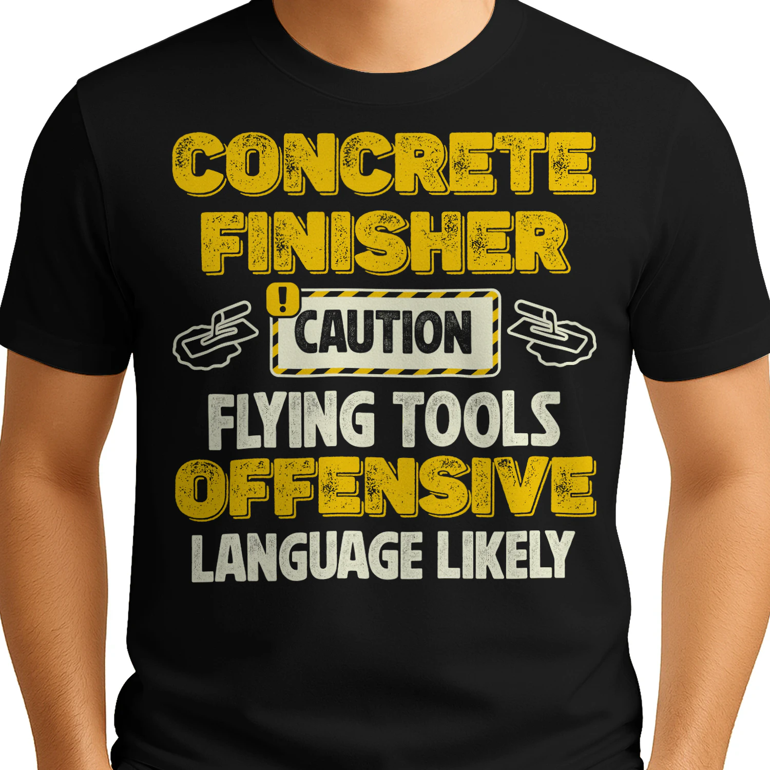 CONCRETE FINISHER - CAUTION FLYING TOOLS