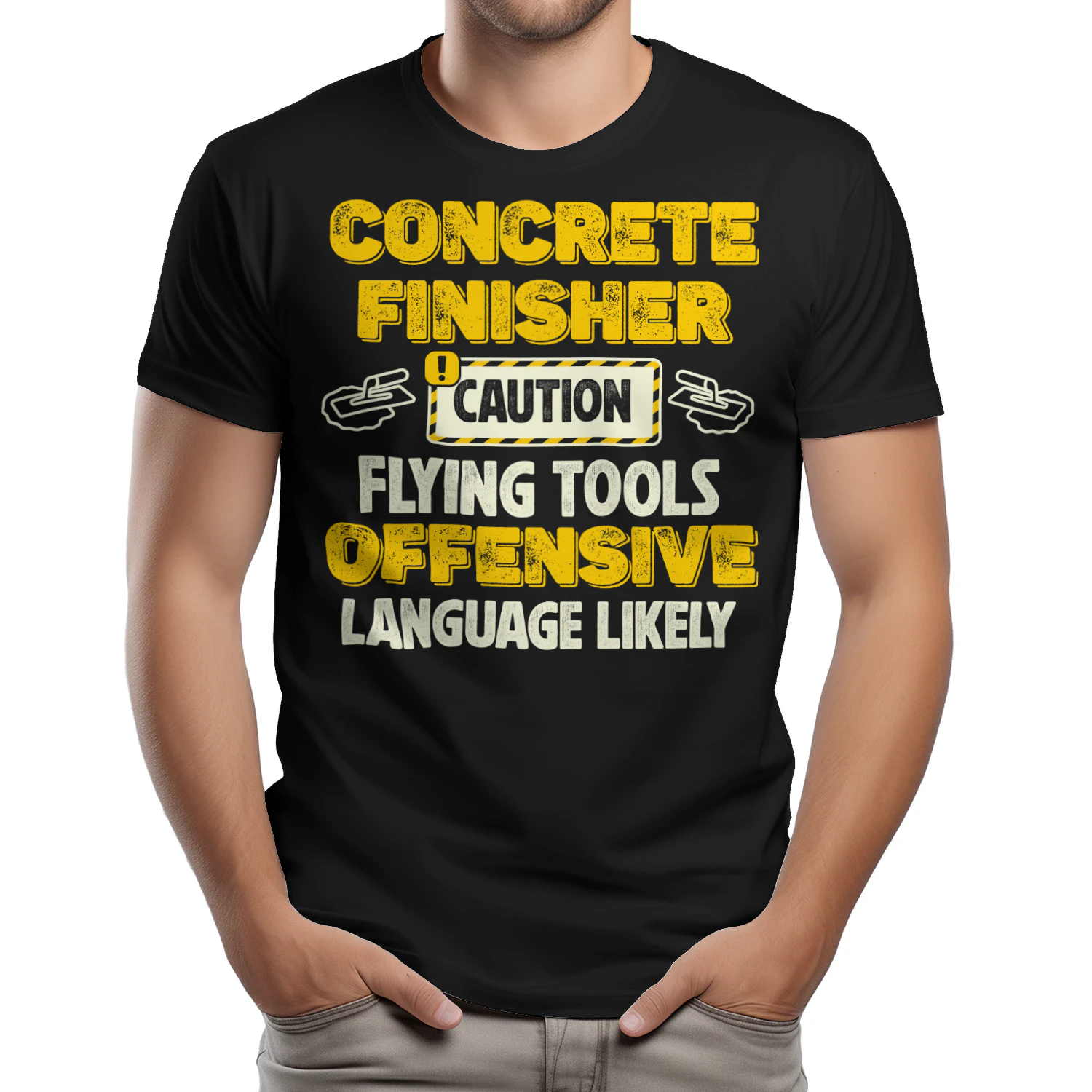 CONCRETE FINISHER - CAUTION FLYING TOOLS