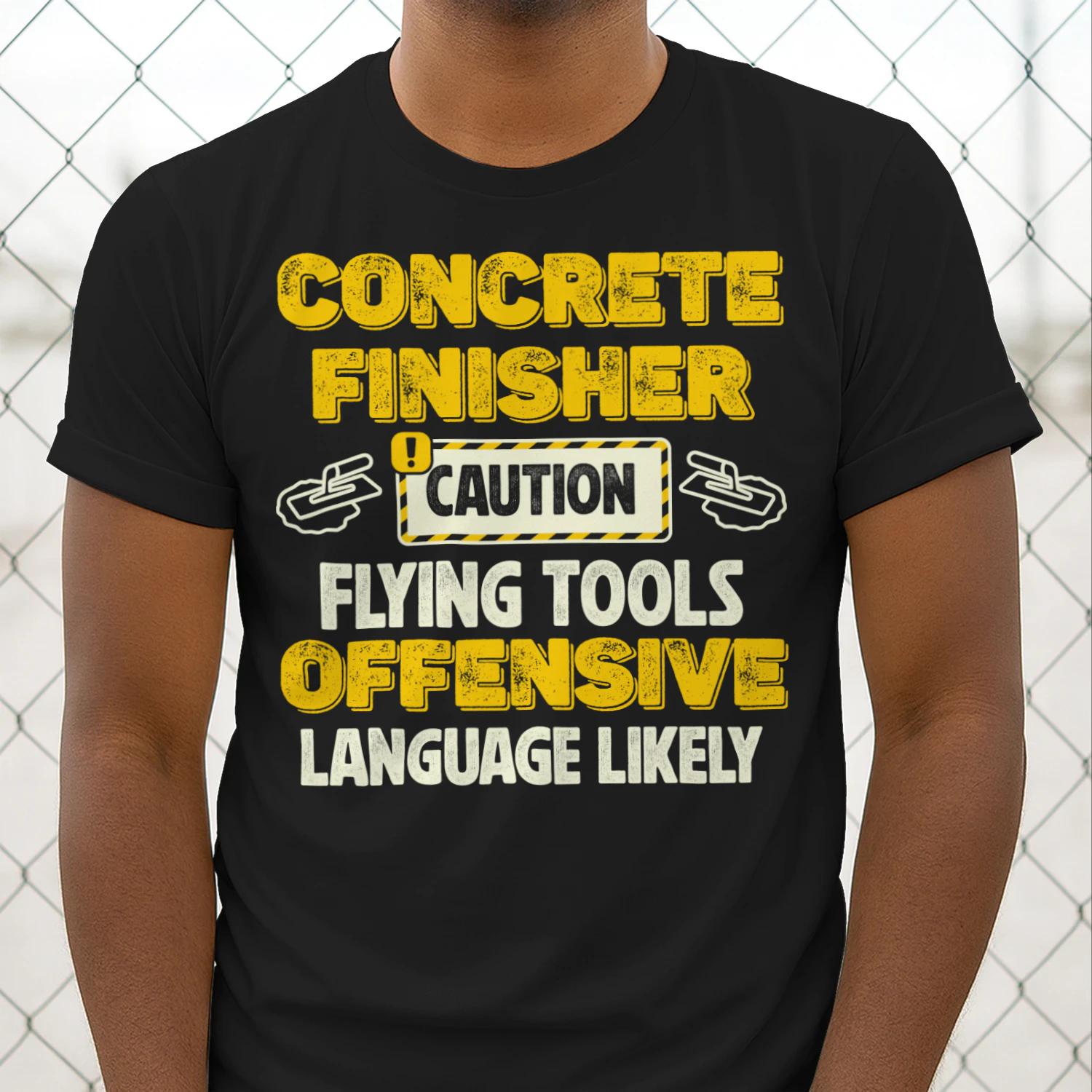 CONCRETE FINISHER - CAUTION FLYING TOOLS