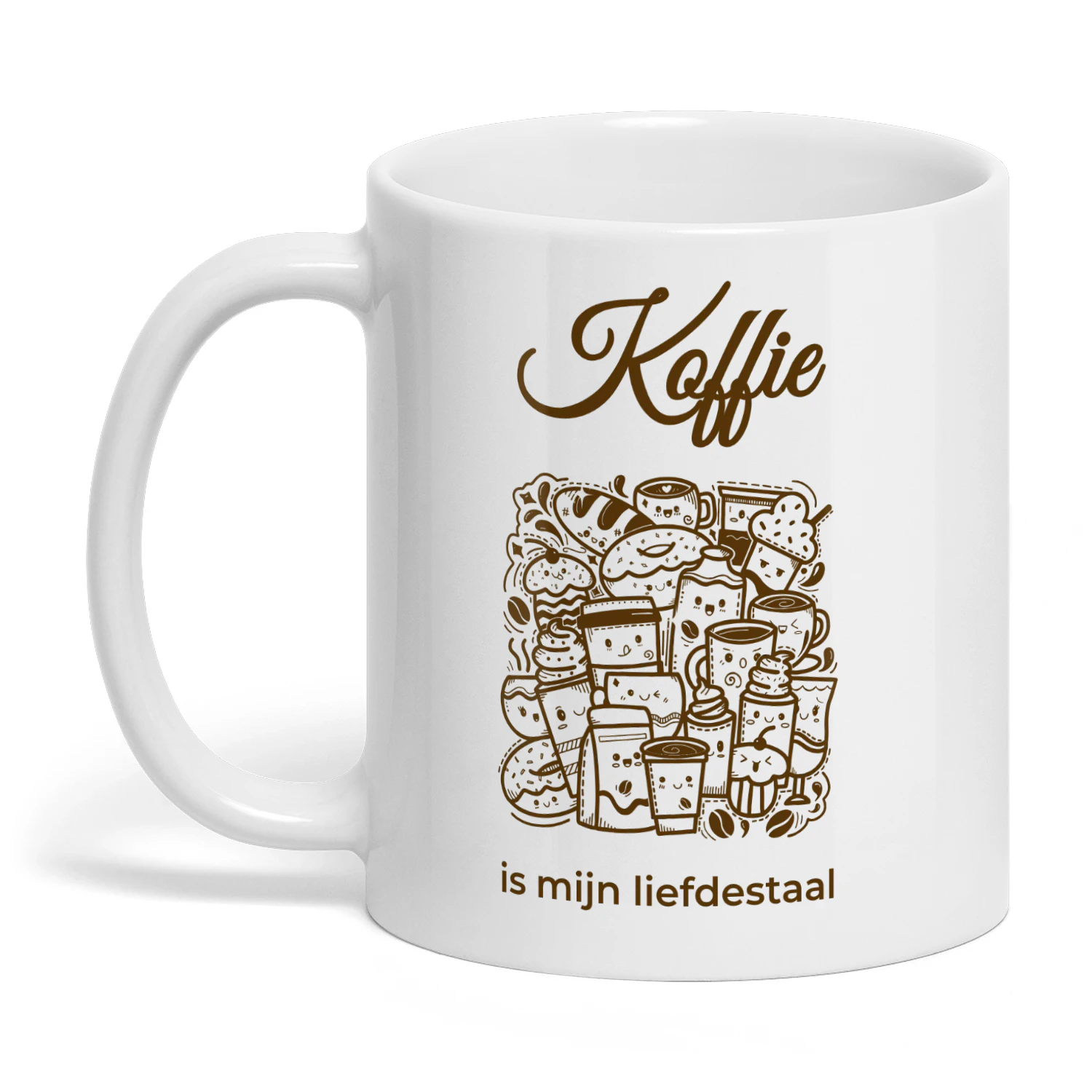  Koffie is Mijn Liefdestaal Mug – Cute Coffee Lover Ceramic Mug – Dutch Coffee Gift – Funny Koffie Mok