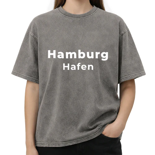 Hamburg Hafen Acid Wash T-Shirt | Oversized Premium  
