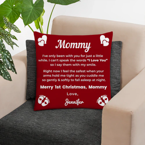 Merry First Christmas, Customizable Cushion  
