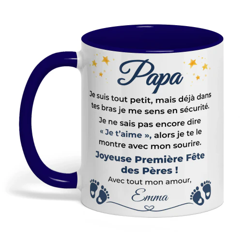 Tasse personnalisé “Bonne 1ère Fête des Pères – Message de Bébé Copy