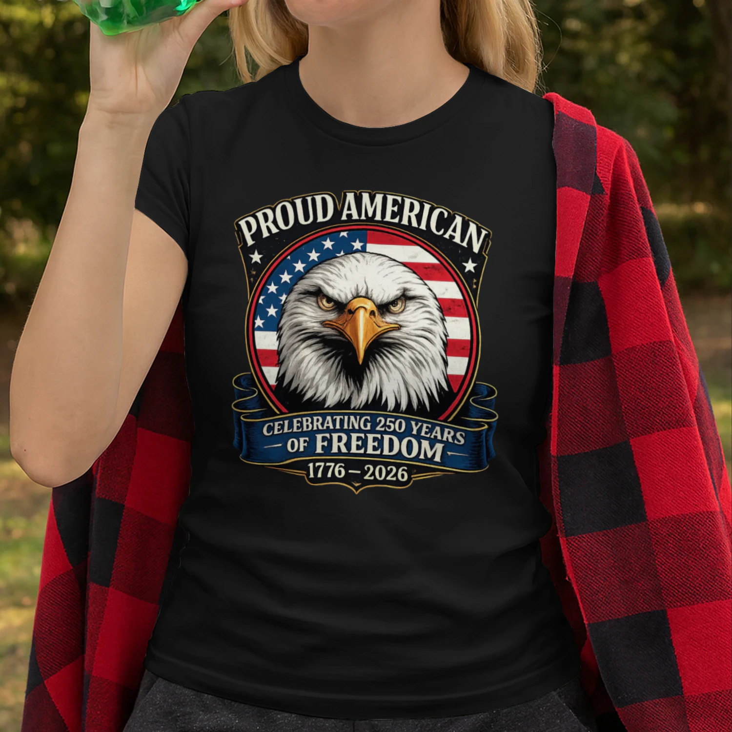 Proud American Eagle T-Shirt | Celebrating 250 Years of Freedom 1776-2026 | Patriotic 4th of July Tee