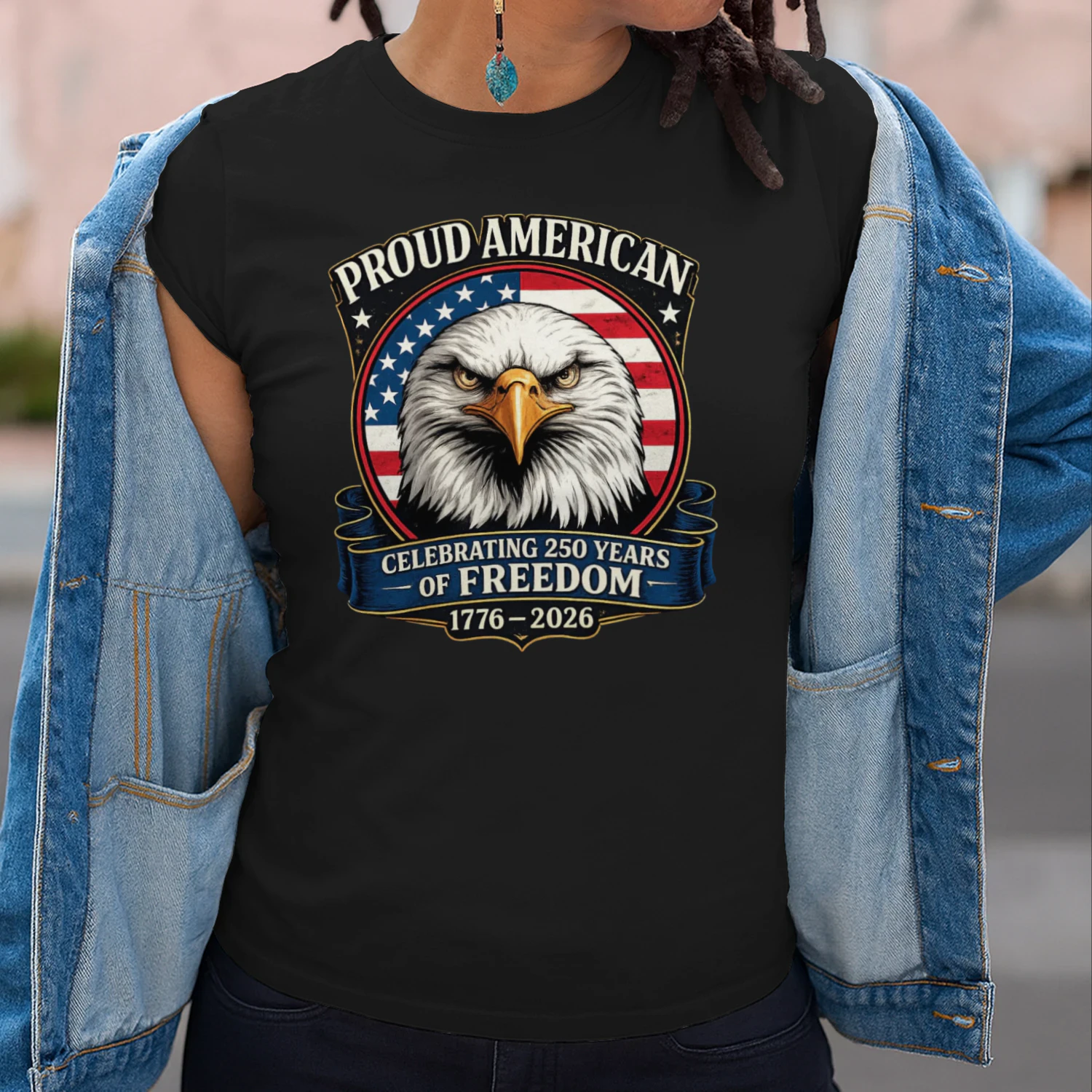 Proud American Eagle T-Shirt | Celebrating 250 Years of Freedom 1776-2026 | Patriotic 4th of July Tee