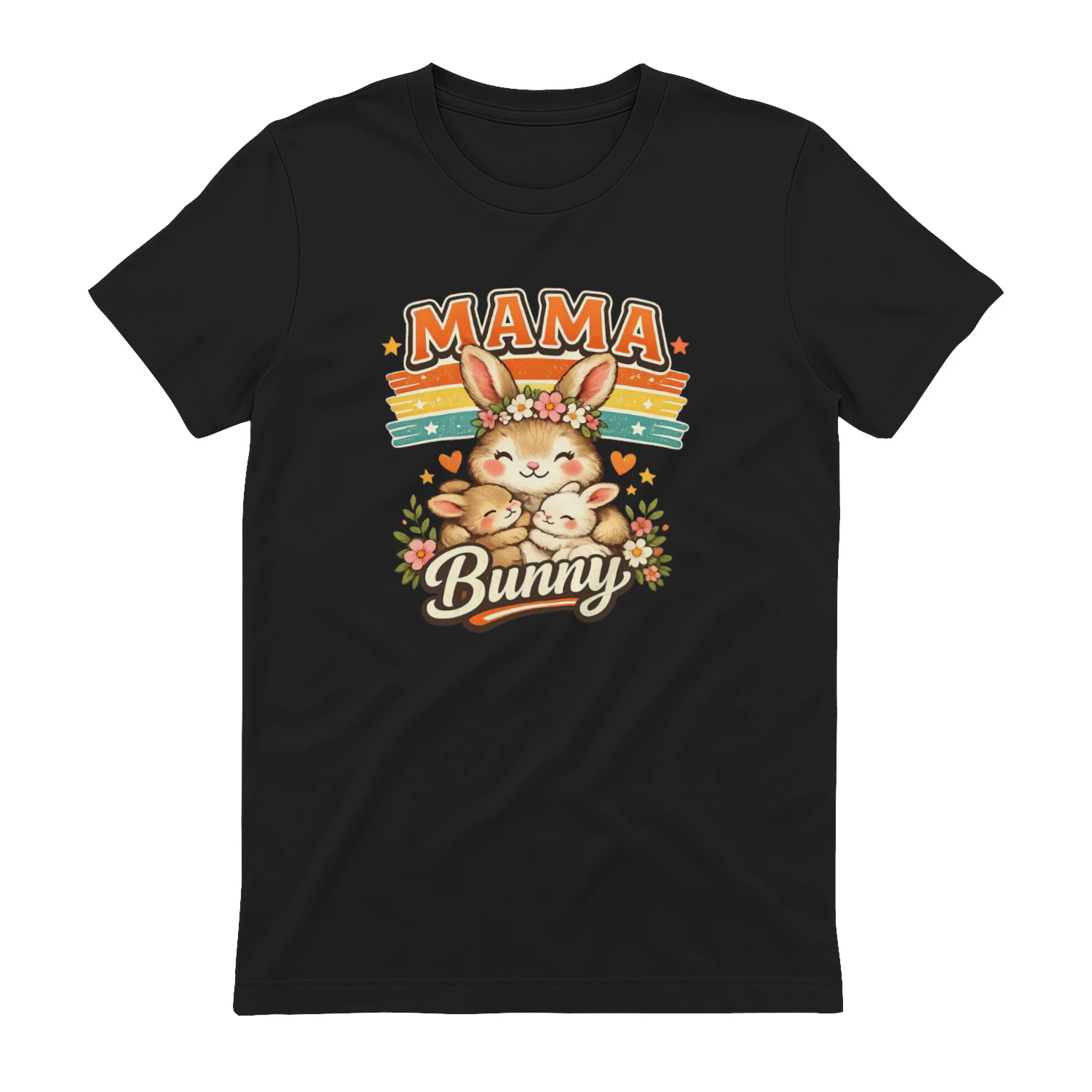 Mama Bunny Retro Cute Mom T-Shirt – Vintage Easter Spring Gift for Moms