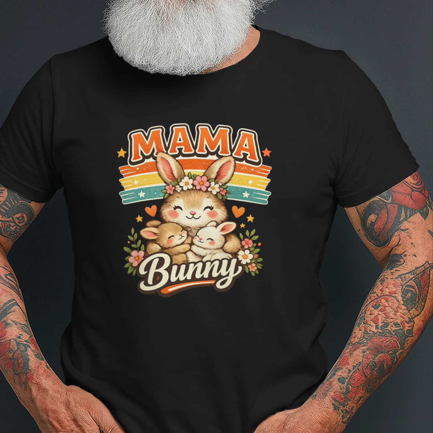 Mama Bunny Retro Cute Mom T-Shirt – Vintage Easter Spring Gift for Moms