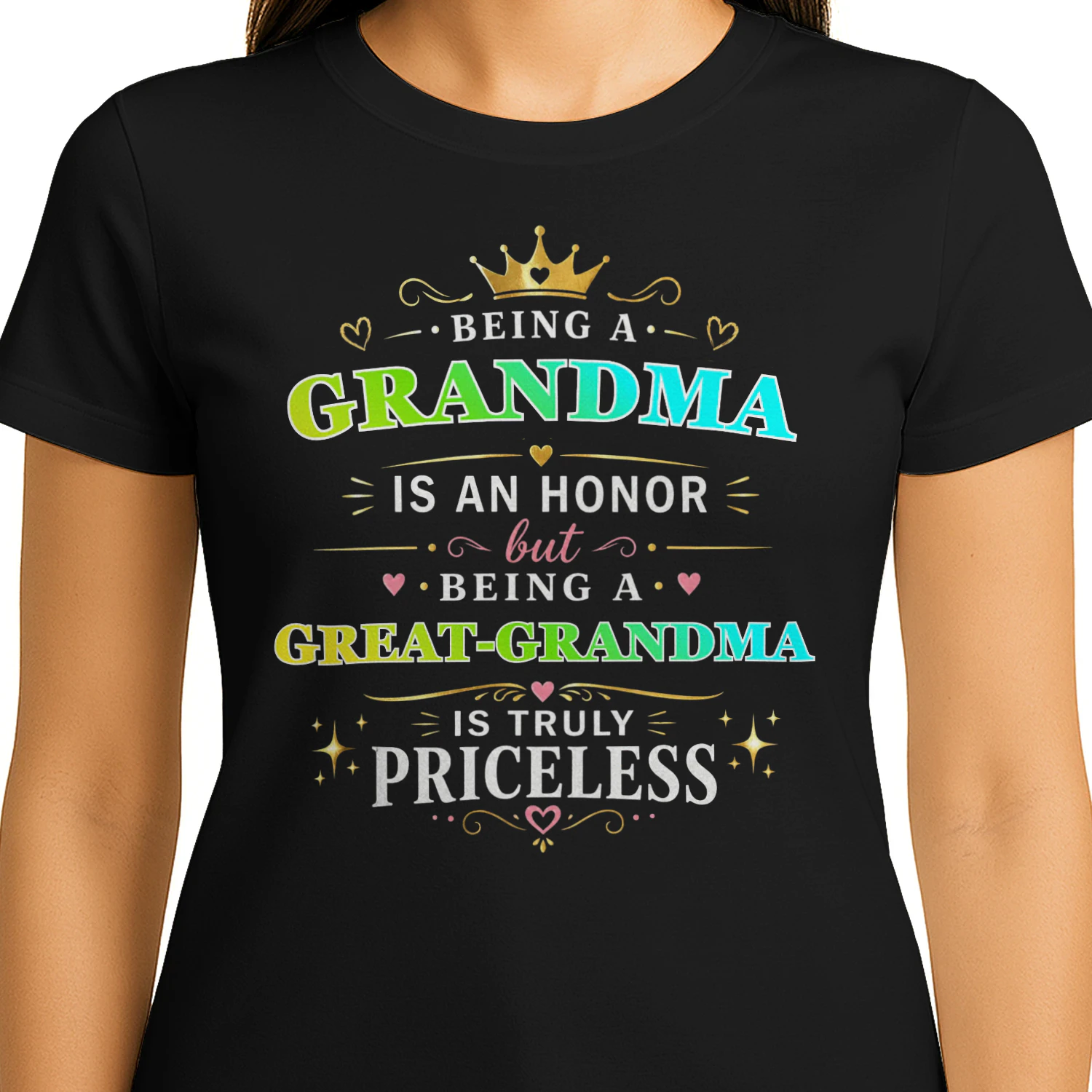 Grandma & Great-Grandma Priceless Love Shirt – Elegant Gift Tee