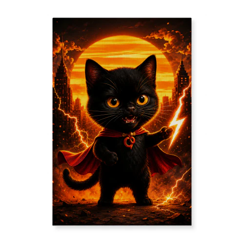 Storm Paw — Superhero Black Cat Poster
