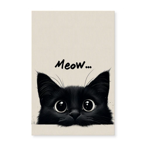 Meow... — Peeking Black Kitten