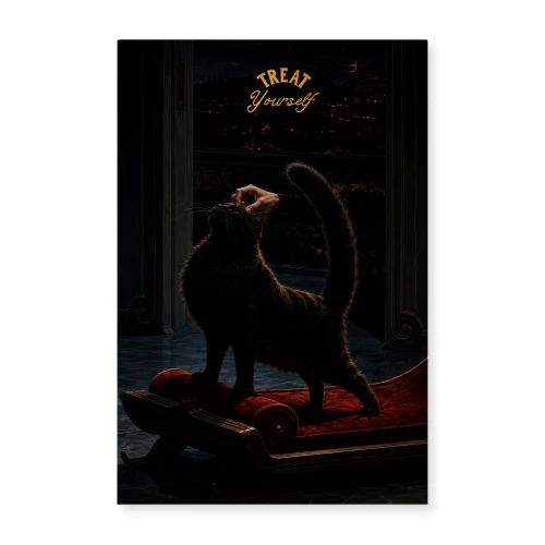 Treat Yourself — Luxe Black Cat Poster