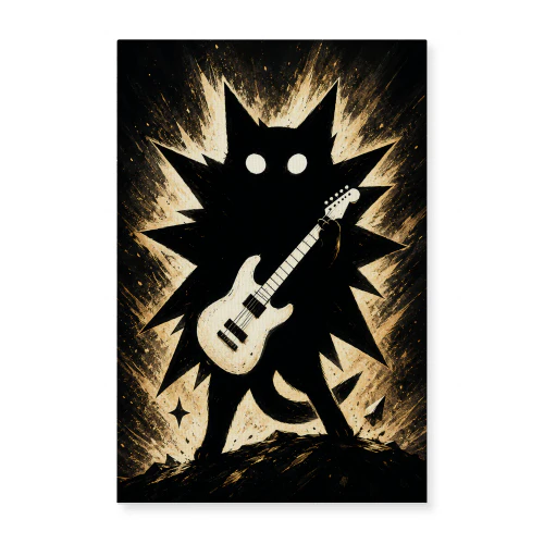 Feedback — Rock Guitar Black Cat Poster