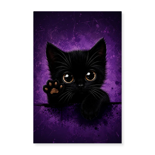 Little Wave — Black Kitten on Purple