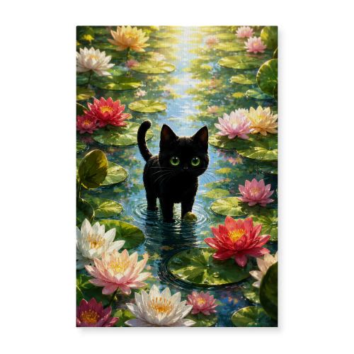 Little Explorer — Kitten in a Lily Pond