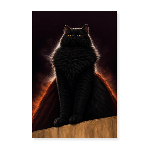 The Sovereign — Regal Black Cat in Red Cloak