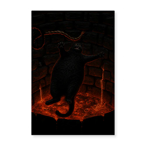 The Descent — Dark Fantasy Black Cat Art