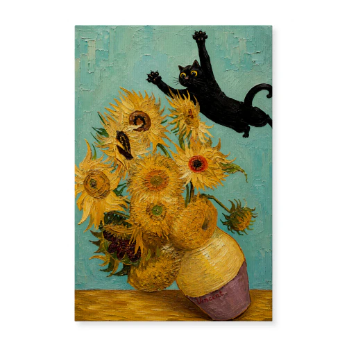 The Leap — Black Cat Over Vincent's Sunflowers