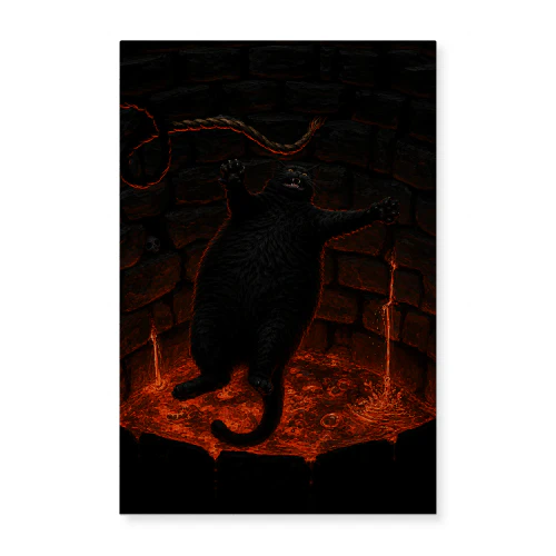 The Descent — Dark Fantasy Black Cat Art
