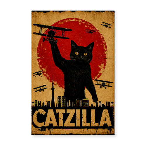 Catzilla — Giant Black Cat Over the City