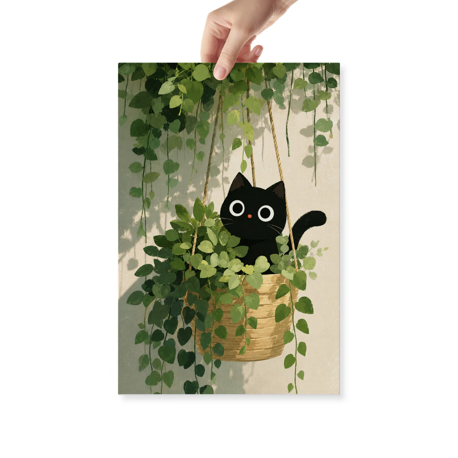 Plant Parent — Black Cat in a Hanging Basket-S