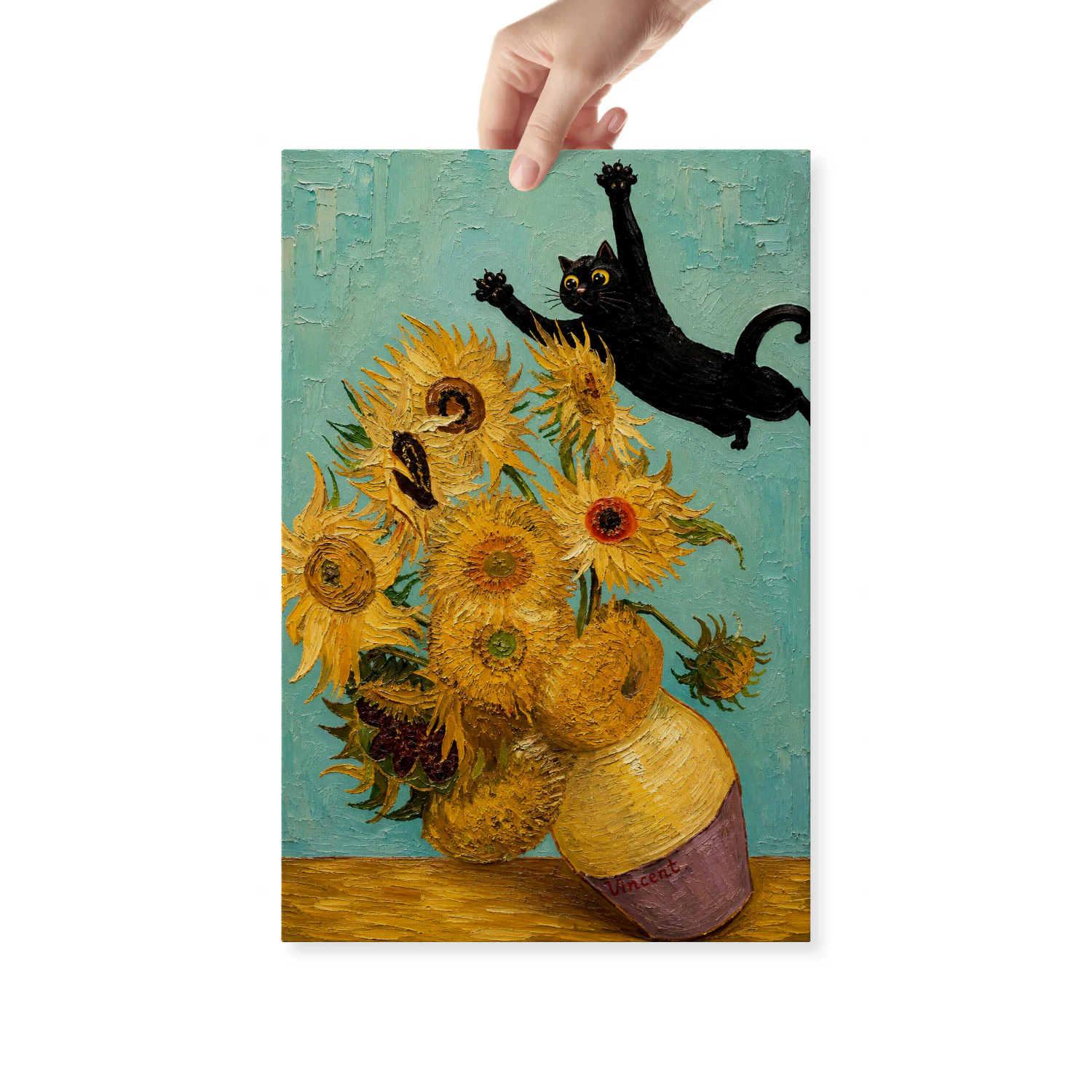 The Leap — Black Cat Over Vincent's Sunflowers-S