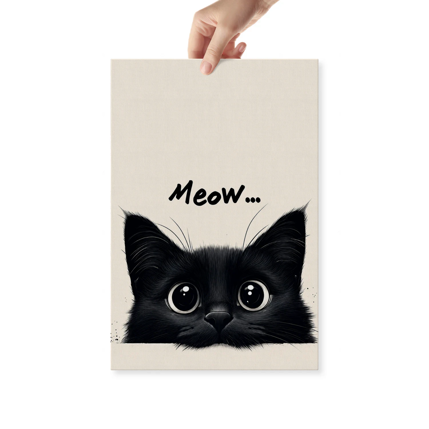 Meow... — Peeking Black Kitten-S