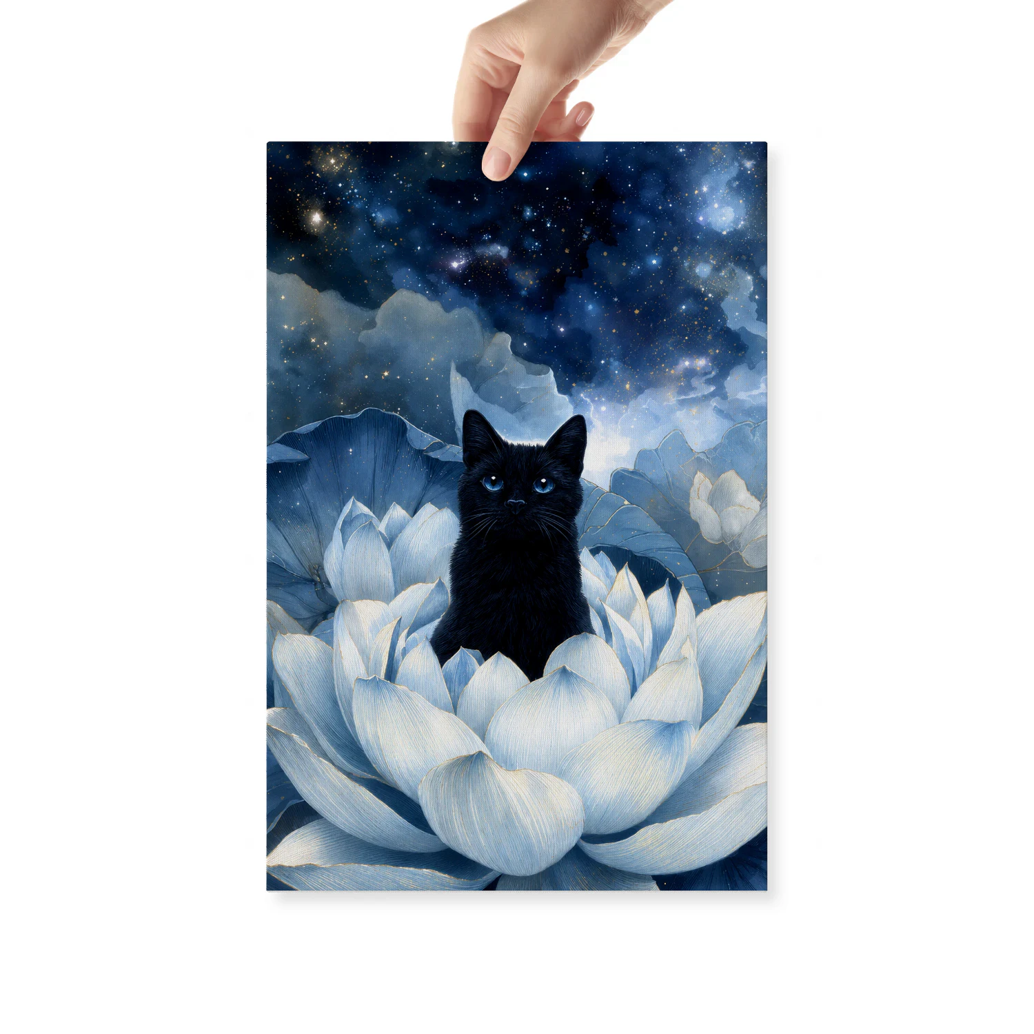Celestial Bloom — Black Cat in the Blue Lotus-S