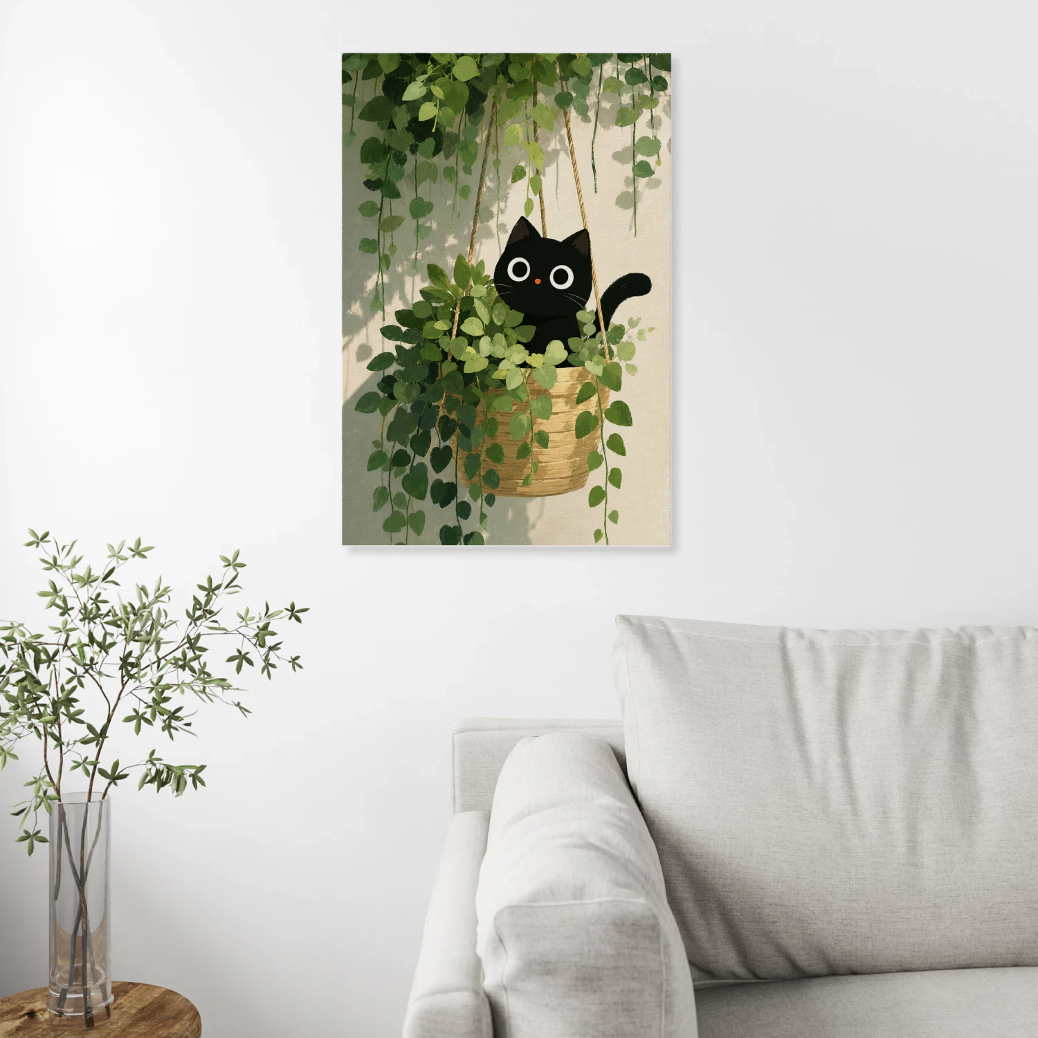 Plant Parent — Black Cat in a Hanging Basket-S