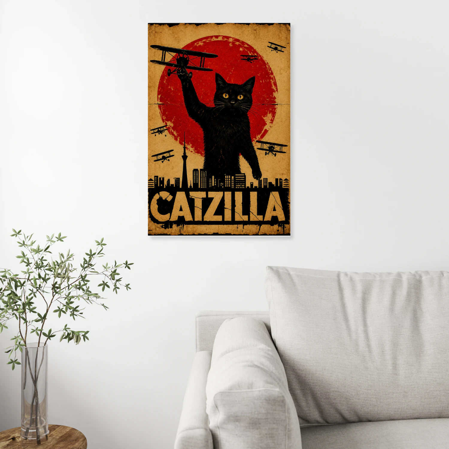 Catzilla — Giant Black Cat Over the City-S