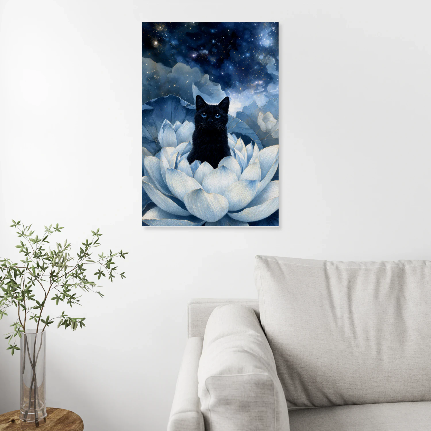 Celestial Bloom — Black Cat in the Blue Lotus-S