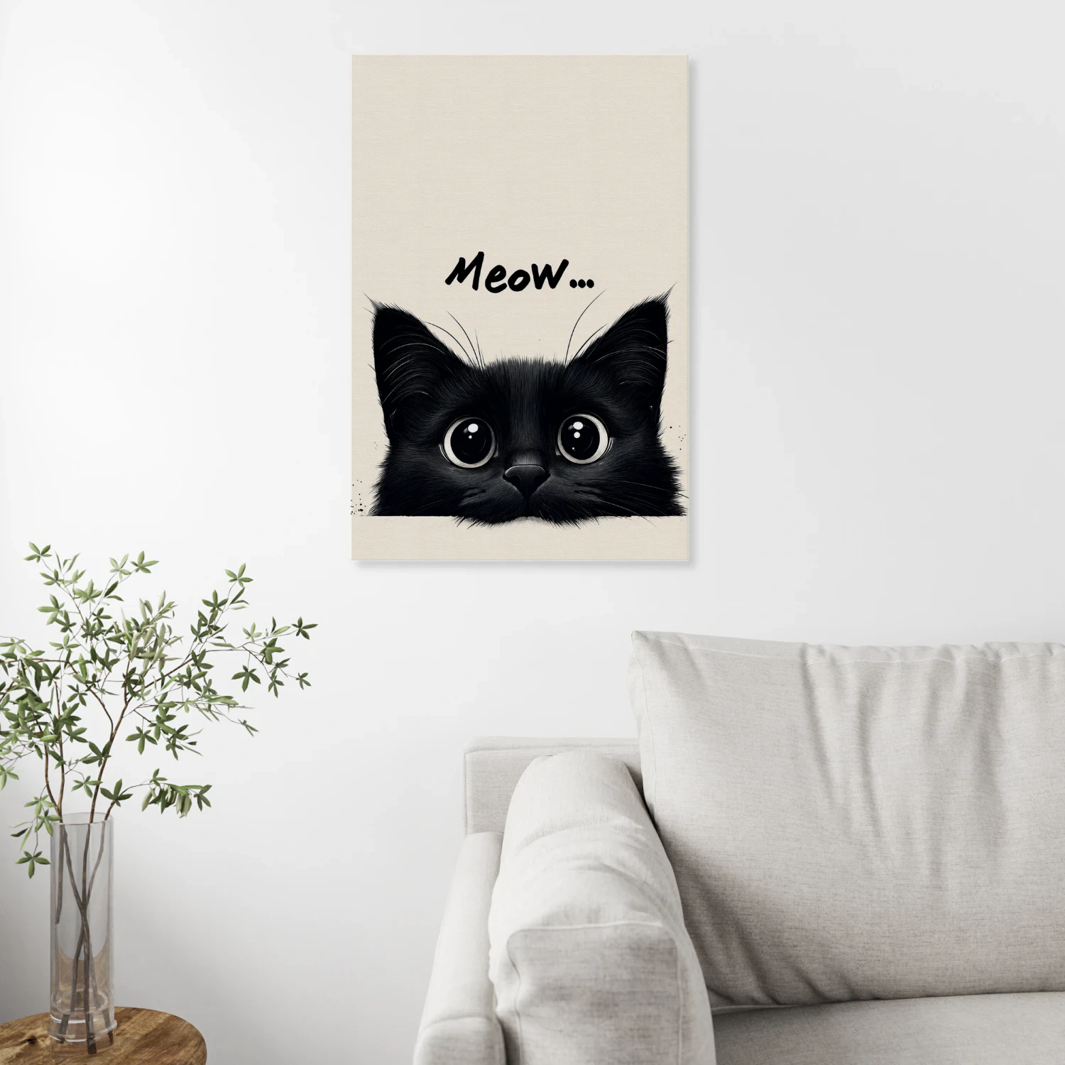 Meow... — Peeking Black Kitten-S