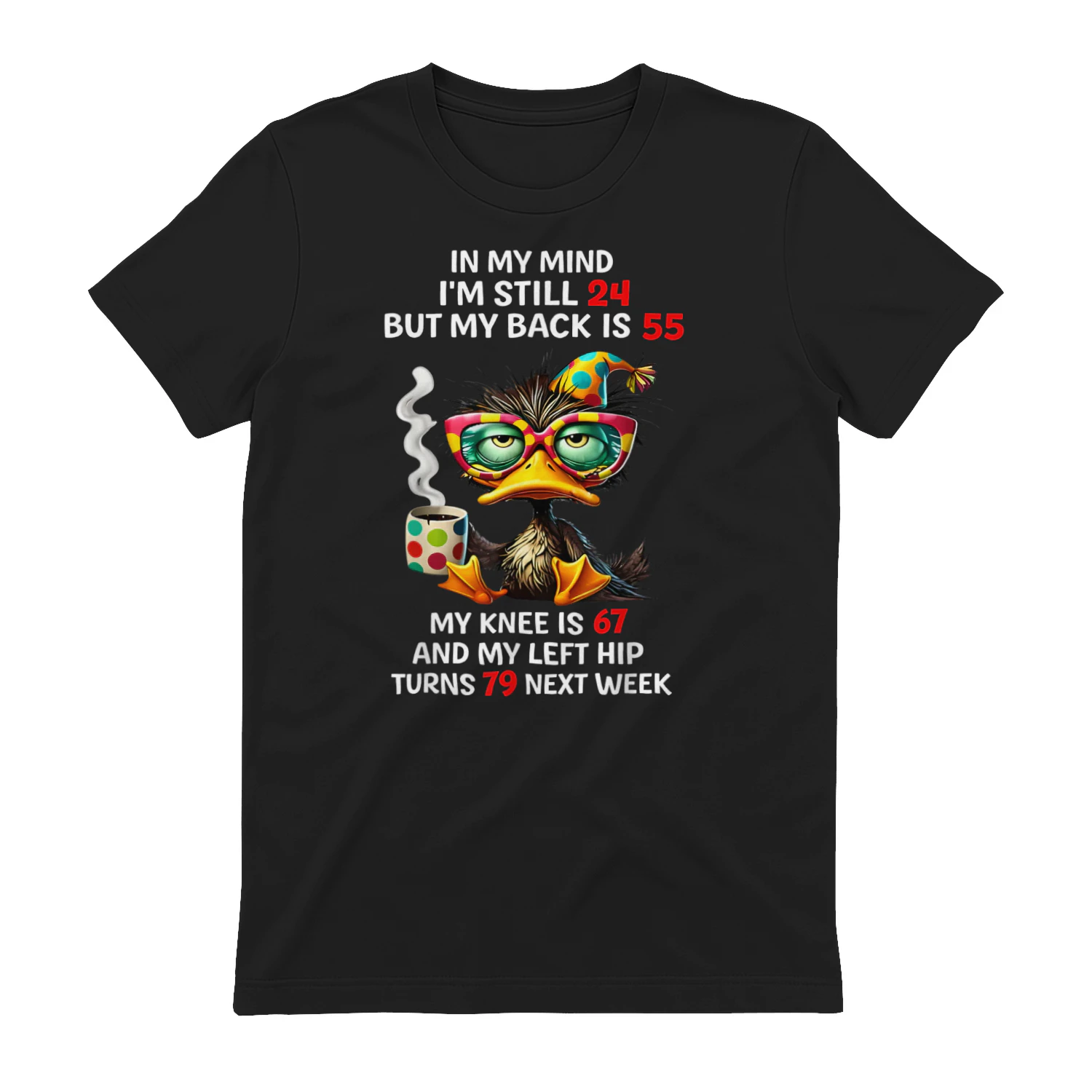 in My Mind Im Still 24 Funny Aging Bird Quote T-Shirt