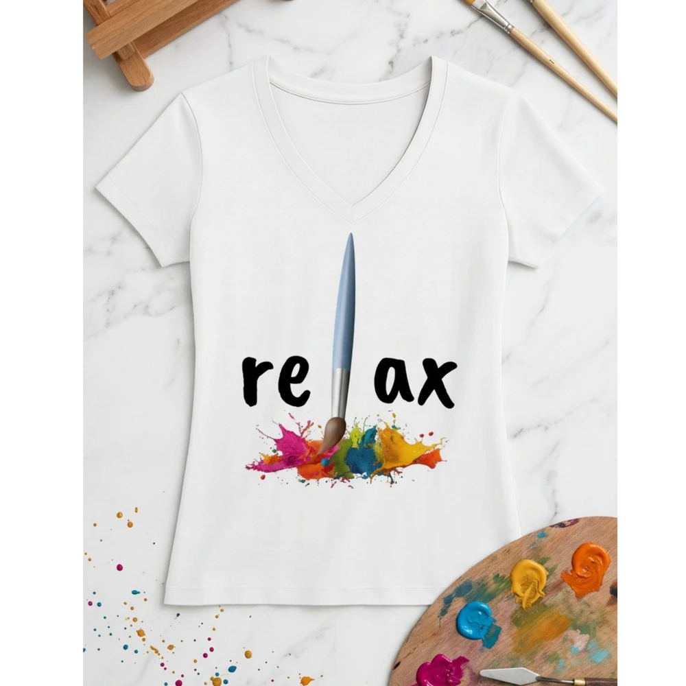 Relax Typografie Farbspritzer Design Geschenk Künstler